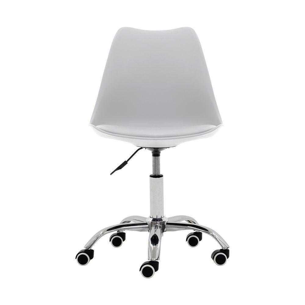 Cadeira Office Giratória Saarinen Com Altura Ajustável Para Escritório E Estudo Branca - 2
