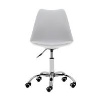 Cadeira Office Giratória Saarinen Com Altura Ajustável Para Escritório E Estudo Branca - 2