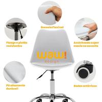 Cadeira Office Giratória Saarinen Com Altura Ajustável Para Escritório E Estudo Branca