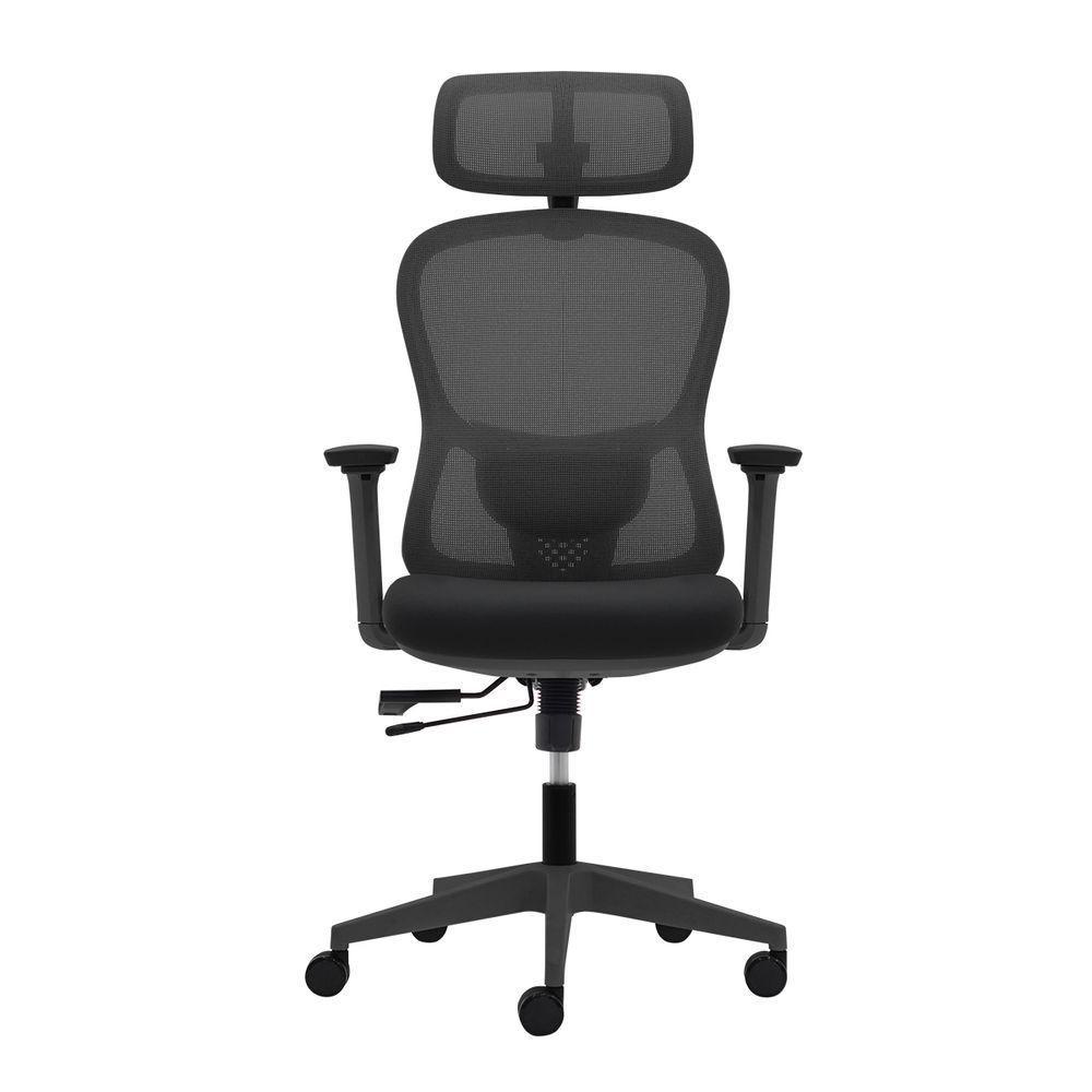 Cadeira Ergonômica NR 17 Presidente Prime Encosto Mesh Apoio De Cabeça E Braços Ajustáveis Preta - 2