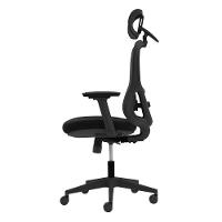 Cadeira Ergonômica NR 17 Presidente Prime Encosto Mesh Apoio De Cabeça E Braços Ajustáveis Preta - 3