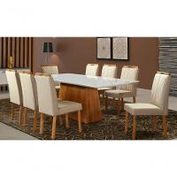 Sala De Jantar Com 8 Cadeiras Maciça 220m Amsterdã Art Salas - 1