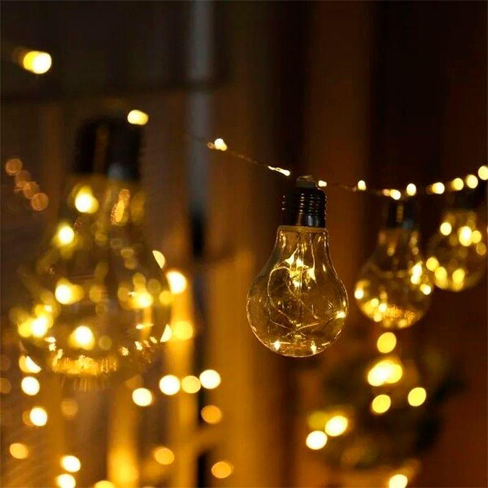 Fio De Fada Com 10 Lampadas De Led Pisca Usb E Pilha Branco Quente - 1