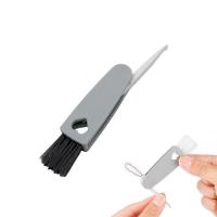 Escova De Limpeza Multiuso Para Teclado Cantos Frisos Notebooks 3 Em 1 Cor:cinza - 2