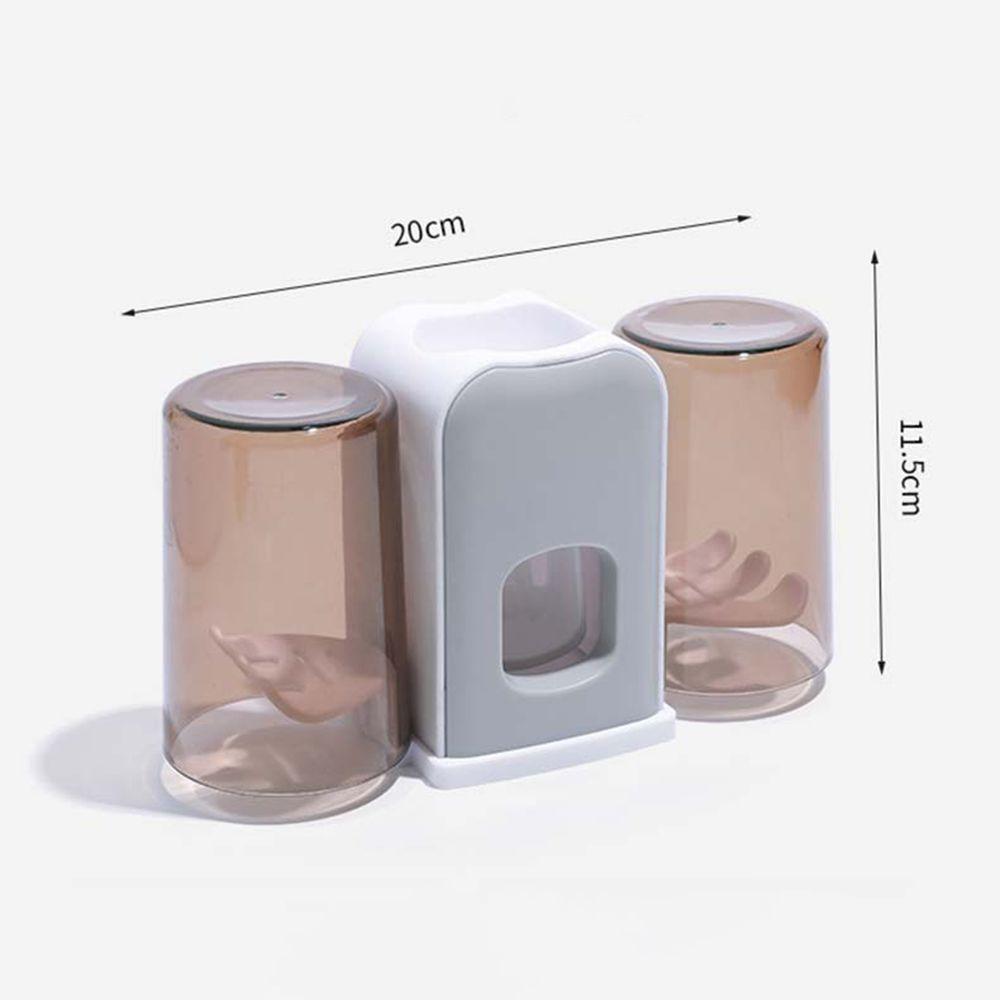 Dispenser Aplicador Creme Dental Suporte 4 Escovas Banheiro Parede Multifuncional - 2