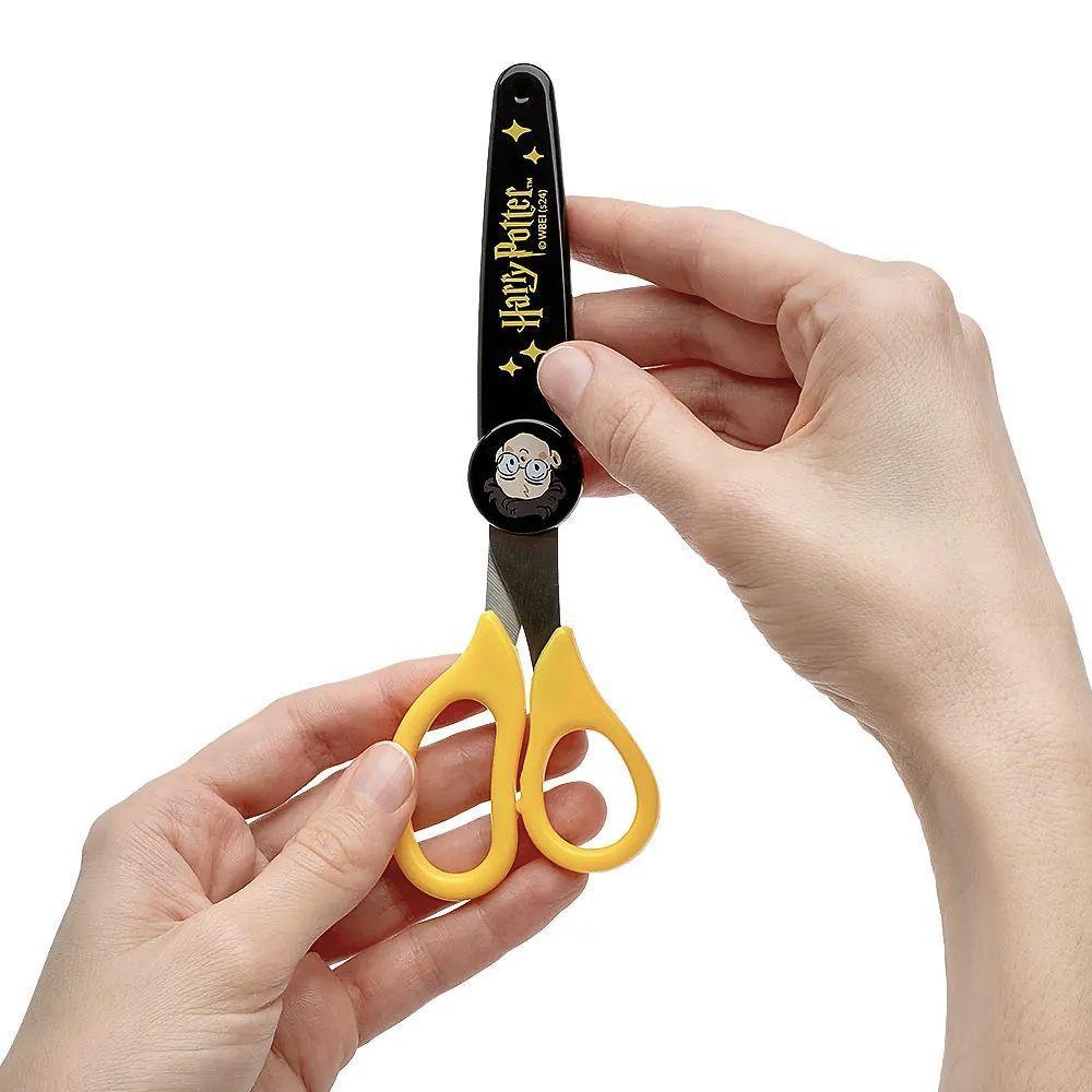 Tesoura Escolar Harry Potter Com Capa Protetora Leo&leo Amarelo - 3
