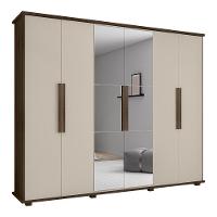 Roupeiro 6 Portas Bérgamo Freijó Off White Com Espelho - 1