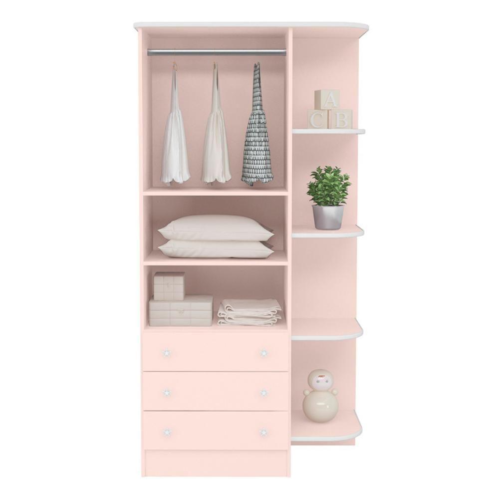 Guarda Roupa 2 Portas E 3 Gavetas Ronda Rosa Acetinado - 3