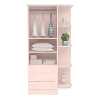 Guarda Roupa 2 Portas E 3 Gavetas Ronda Rosa Acetinado - 3