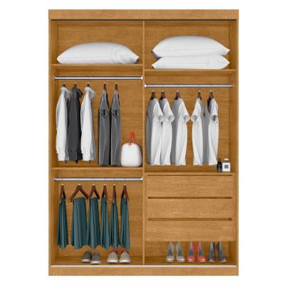 Guarda Roupa Casal Kassel 2 Portas de Correr 3 Gavetas Naturalle MDP