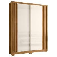 Guarda Roupa 2 Portas Ripadas Espelhada Wow Freijó Off White - 1