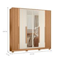 Guarda Roupa 4 Gavetas Espelho Lui Freijo Off White - 4