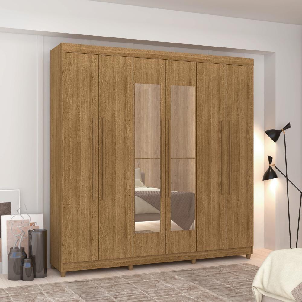 Guarda Roupa 6 Portas Com Espelho Audi Nature - 1