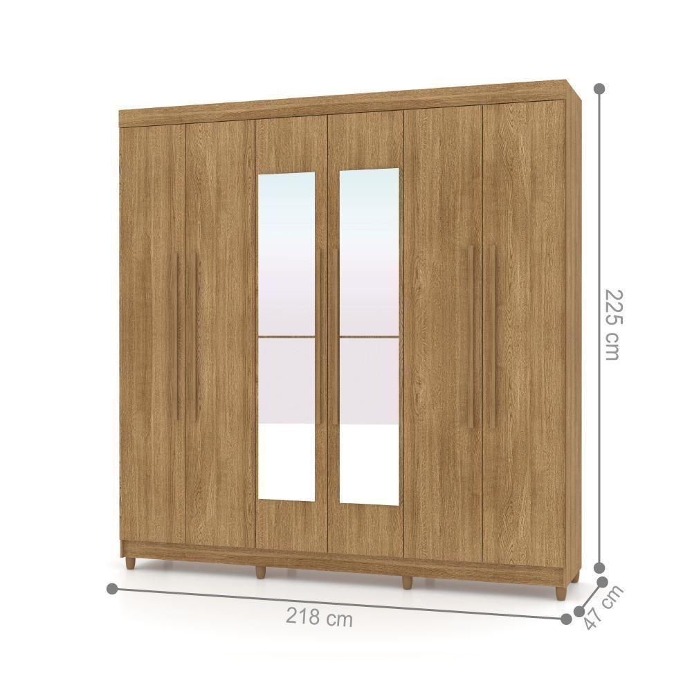 Guarda Roupa 6 Portas Com Espelho Audi Nature - 2