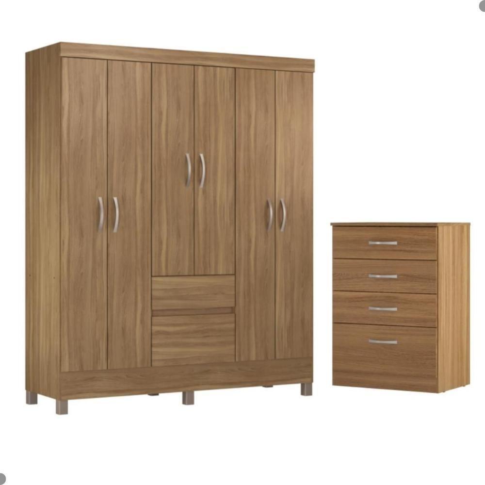 Conjunto Quarto Guarda Roupa E Comoda Forggia Amendola - 1