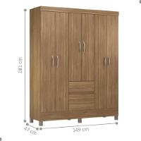 Conjunto Quarto Guarda Roupa E Comoda Forggia Amendola - 2