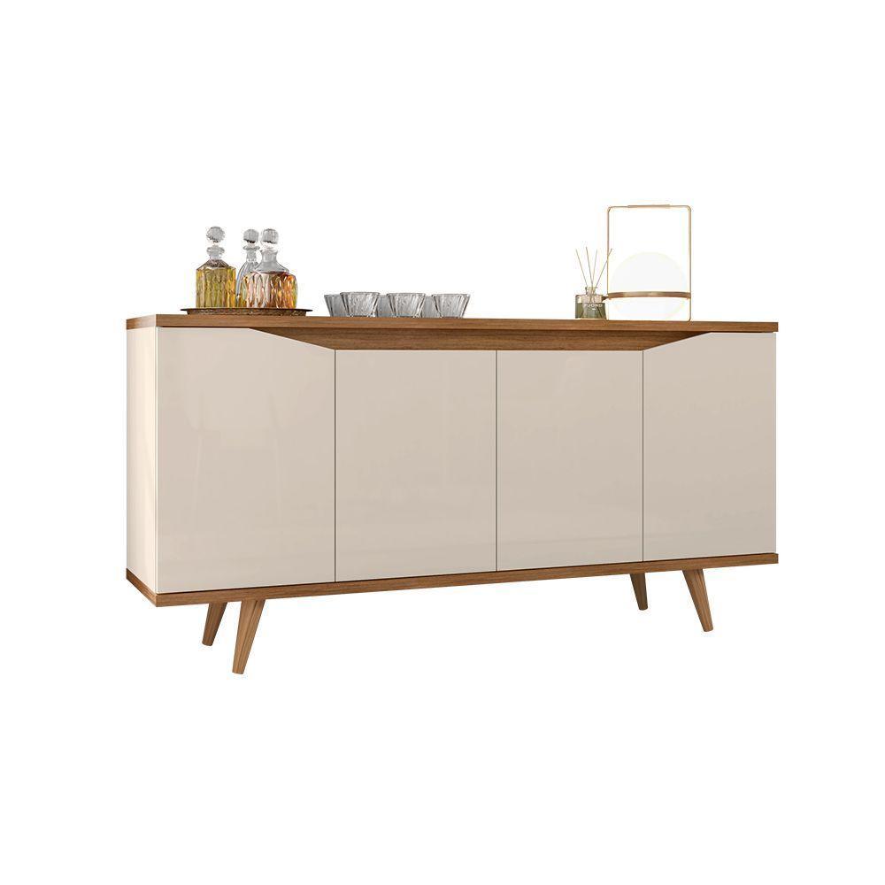 Balcão Buffet Grace Versátile Com 4 Portas 1,60 Off-white/cedro - 2