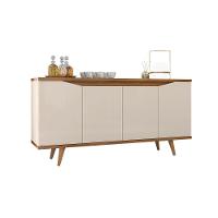 Balcão Buffet Grace Versátile Com 4 Portas 1,60 Off-white/cedro - 2