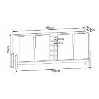Balcão Buffet Lizz Com 4 Portas E Adega 1,90 Off-white/cedro - 3