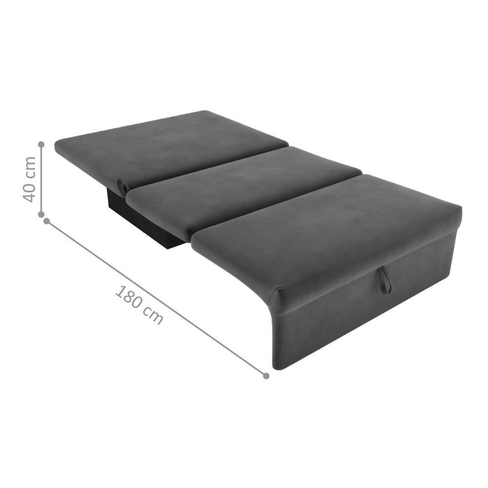 Sofá Cama Para Descanso Galway Suede Cinza - 3