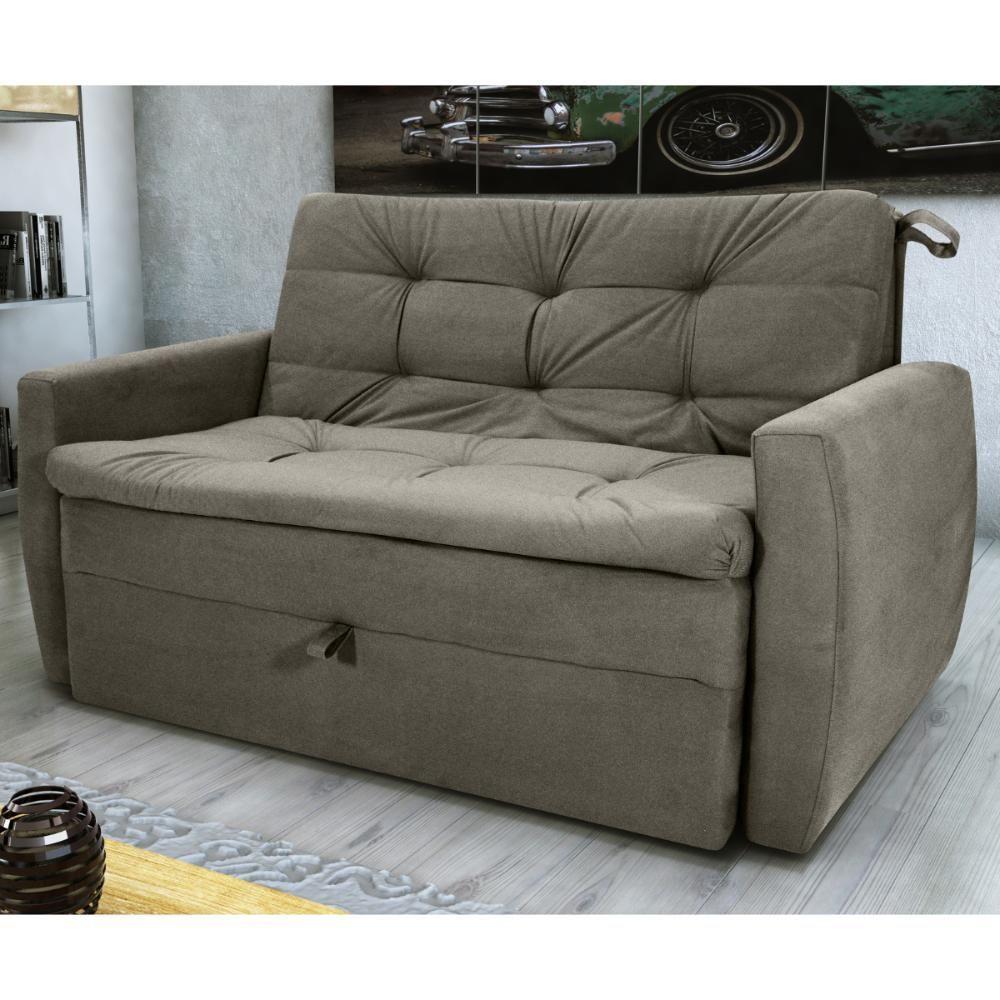Sofá Cama Para Sala De Estar Hiro Veludo Turkey Marrom - 1