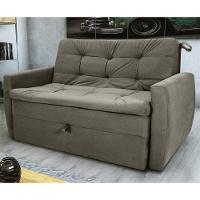 Sofá Cama Para Sala De Estar Hiro Veludo Turkey Marrom - 1