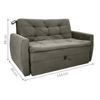 Sofá Cama Para Sala De Estar Hiro Veludo Turkey Marrom - 2