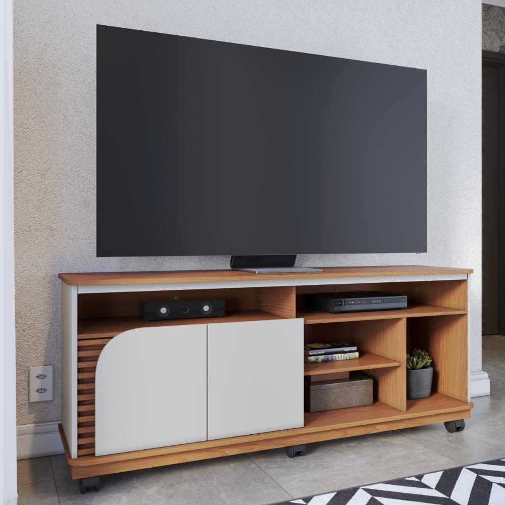 Rack Para Tvs 65 2 Portas Nápoles Freijó Off White Matte - 3