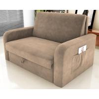 Sofá Cama Com Baú 2 Lugares Harry Suede Bege - 1