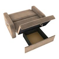 Sofá Cama Com Baú 2 Lugares Harry Suede Bege