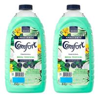 Kit Com 2 Amaciante Comfort De Roupa Brisa Tropical Com Toque De Coco Frasco 1 8l - 1