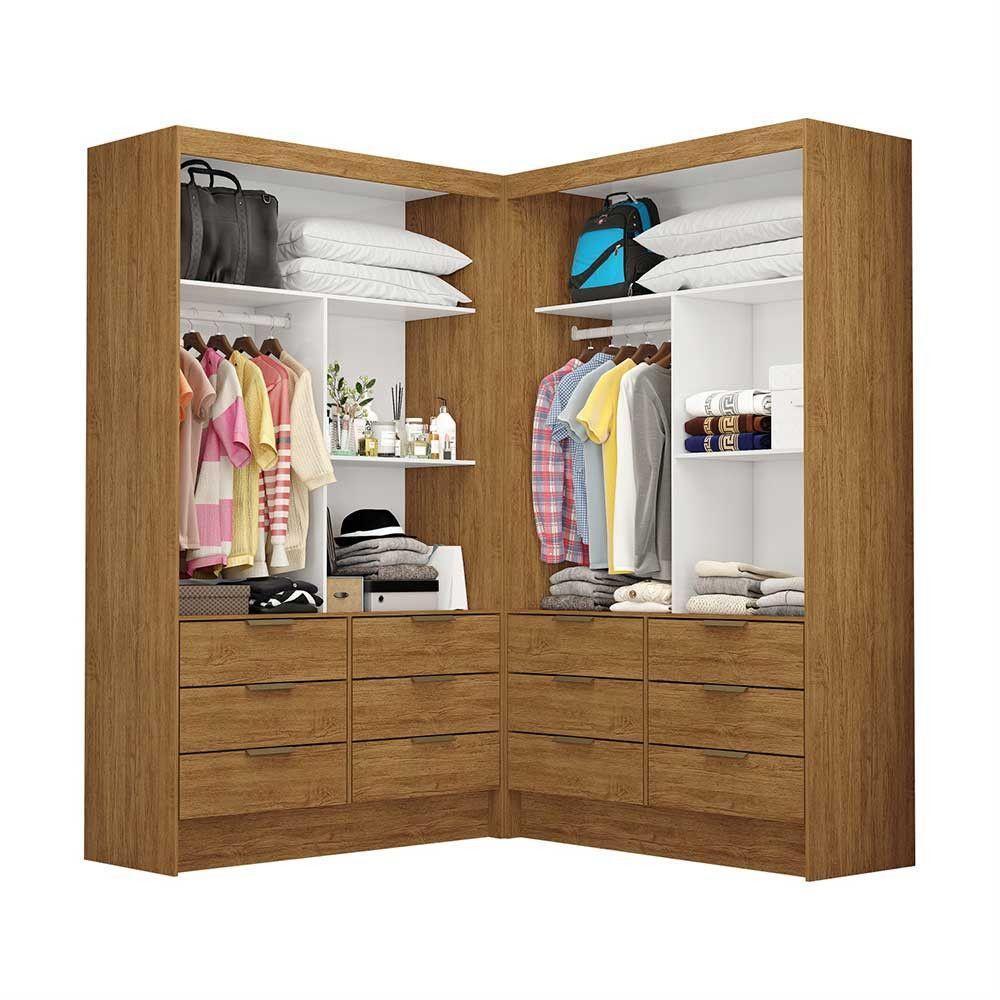 Closet Casal Duplo Sevilha Premium Com 12 Gavetas Freijó - 7
