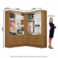 Closet Casal Duplo Sevilha Premium Com 12 Gavetas Freijó - 2