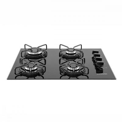 Cooktop A Gás 4 Bocas Vidro 55x46 Bivolt Preto Suggar Preto