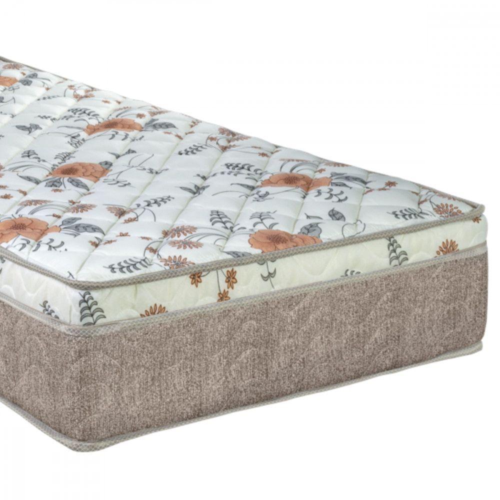 Colchão Solteiro Ortopedico D45 88x188x25 Bege Branco Floral Laranja Portobel Bege Com Branco - 2