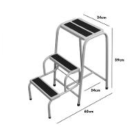 Escada Banqueta Dobrável 3 Degraus Antiderrapante Reforçada - 2