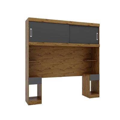 Nicho Aéreo Casal 2 Portas Cabeceira Nobre Grafite Gênova