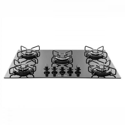 Cooktop A Gás 5 Bocas Vidro 70x46 Bivolt Preto Suggar Preto Bivolt