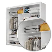 Quarto Completo De Casal Com Closet Clarice 4 Gavetas E Cama Paula Carioca Móveis Branco - 2