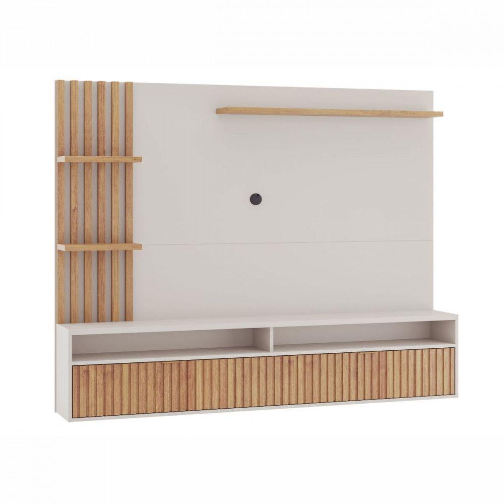 Painel Para Tv Até 65 Polegadas Aurora Off White Mel Ripado Viero Off White Com Mel - 2