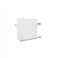 Armário De Cozinha E Lavanderia Com 2 Portas Duplo Aéreo Módulo Suspenso Top Class Batrol Branco Branco Brilho - 3