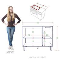 Balcão P/Cooktop Forno 5 Bocas 2 Portas 1 Gaveta Natura/preto - 2