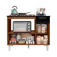 Balcão P/Cooktop Forno 5 Bocas 2 Portas 1 Gaveta Natura/preto - 3