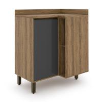 Balcao Confort 86 Cm 1 Porta Canto Com Nicho Cinamomo grafite Batrol Cinamomo grafite - 1