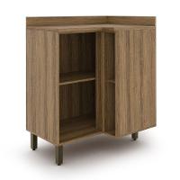 Balcao Confort 86 Cm 1 Porta Canto Com Nicho Cinamomo grafite Batrol Cinamomo grafite - 2