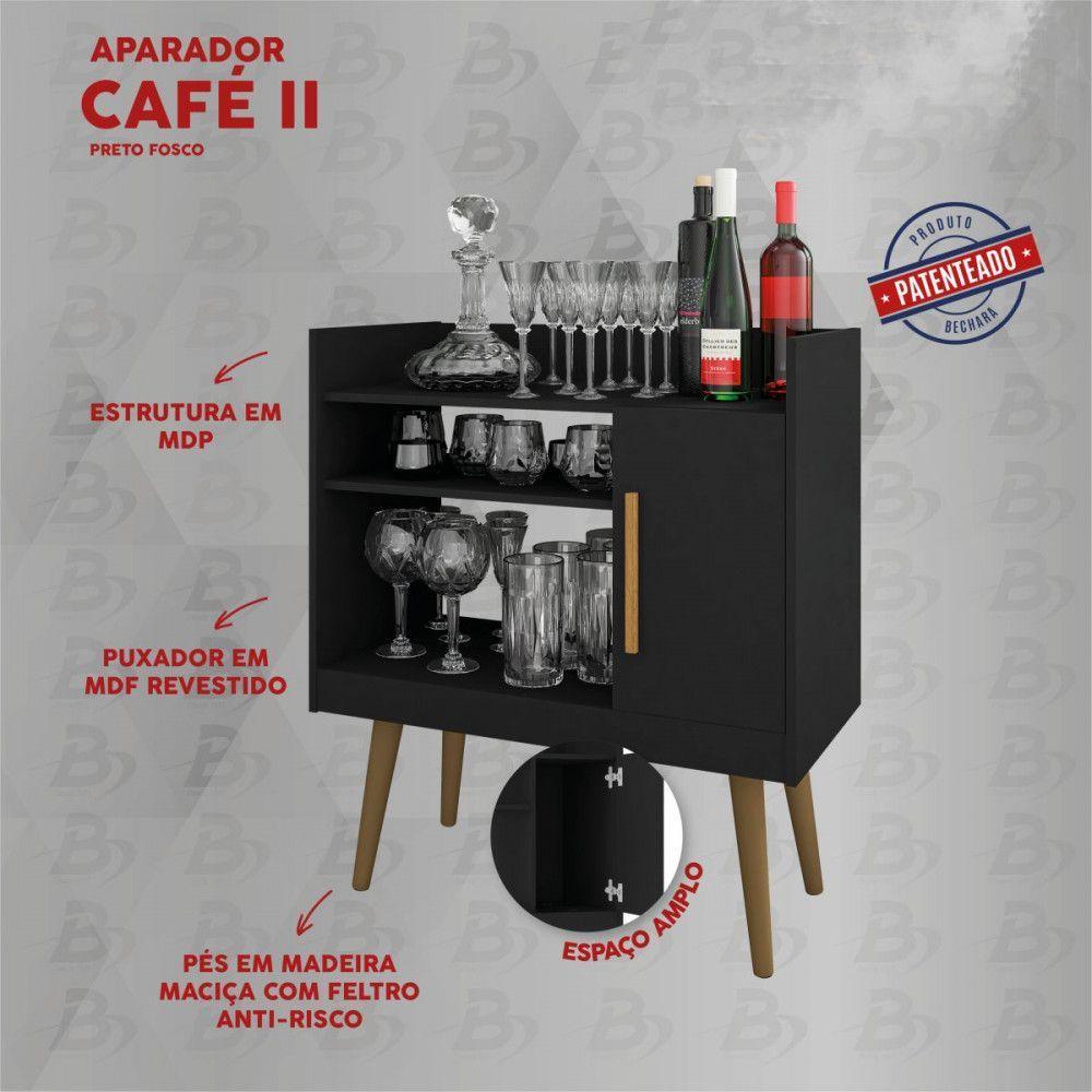 Aparador 1 Porta Café Ii Preto Fosco Bechara Preto Fosco - 2