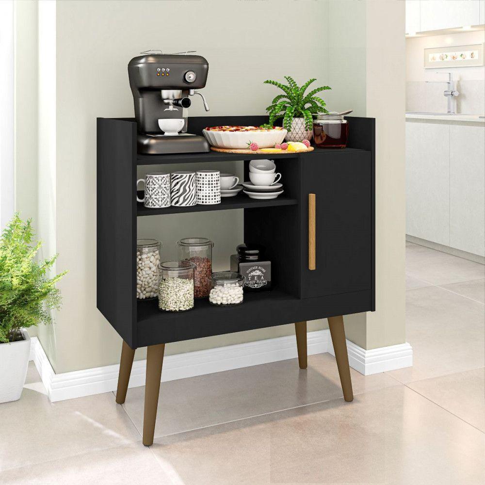 Aparador 1 Porta Café Ii Preto Fosco Bechara Preto Fosco - 5