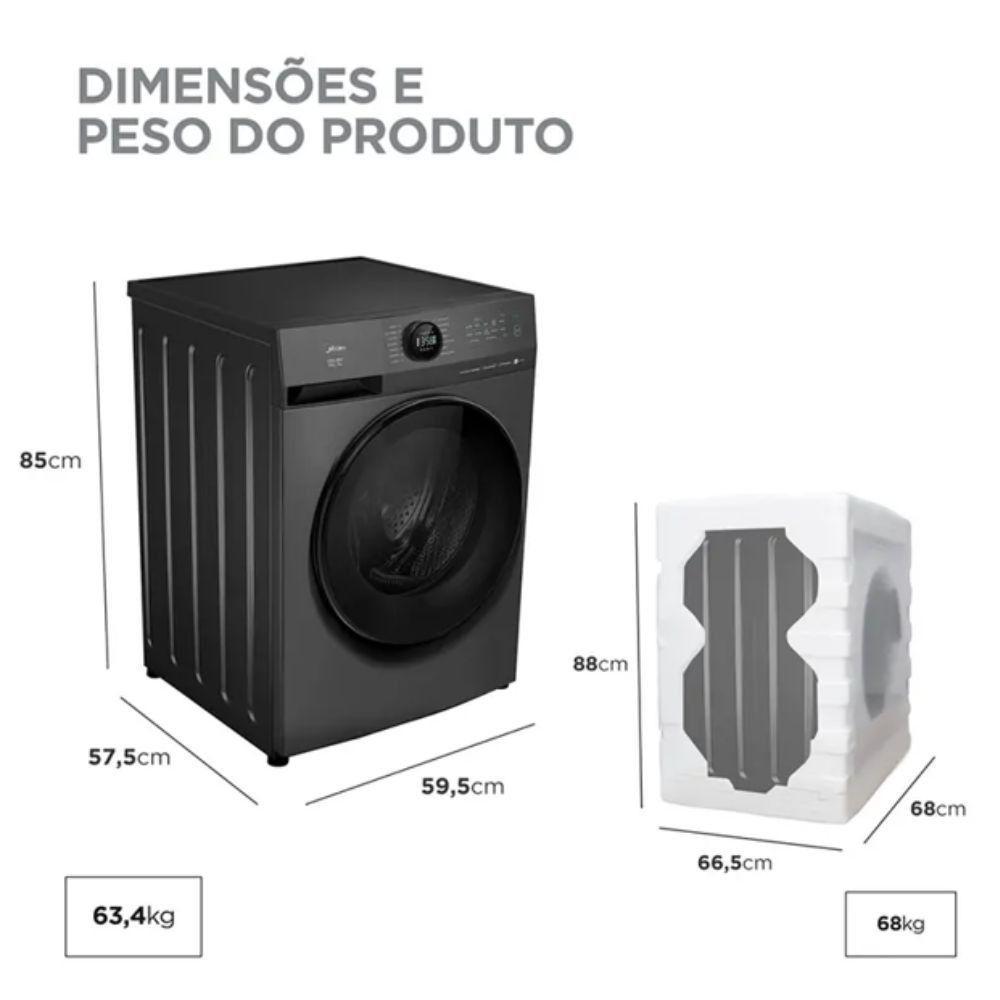 Lava E Seca Midea 11Kg MF201D110WB/GK Titanium 110V - 9