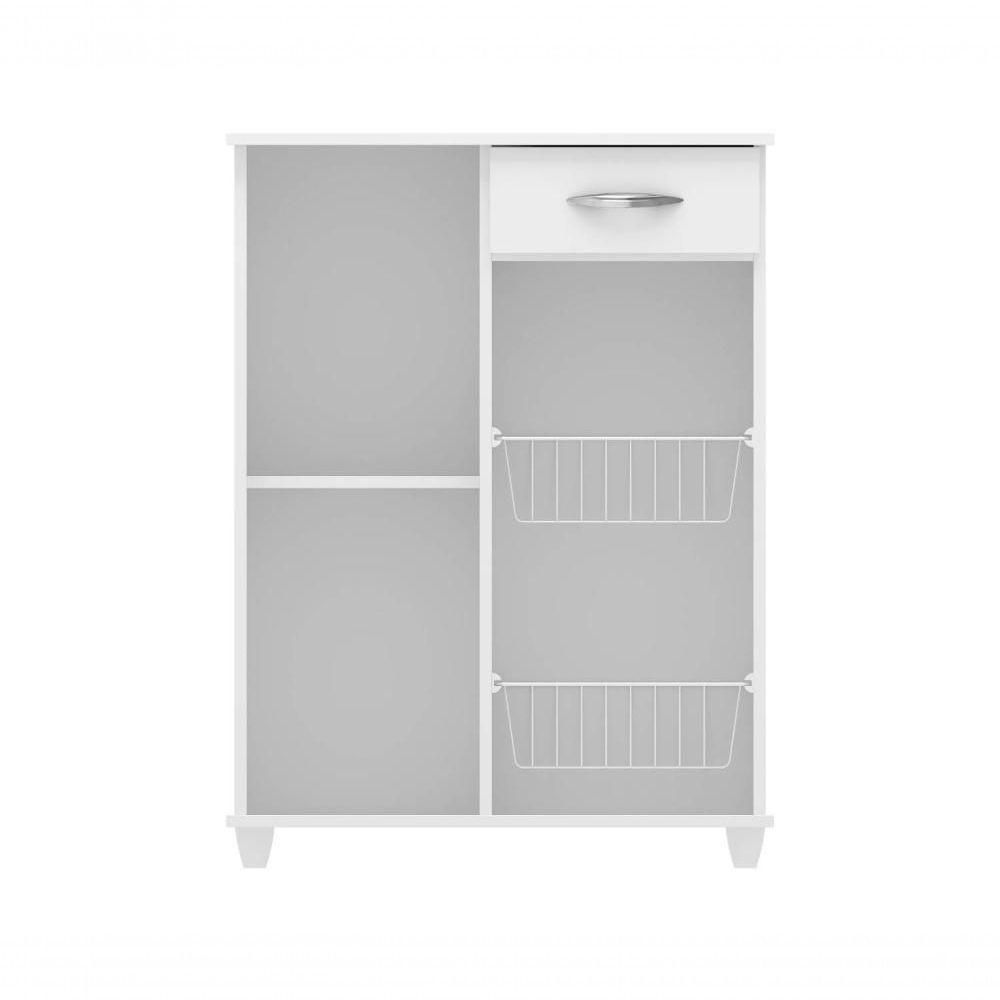 Balcão Com Fruteira 1 Porta E 1 Gaveta Belize Branco Notável Móveis Branco - 4