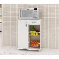 Balcão Com Fruteira 1 Porta E 1 Gaveta Belize Branco Notável Móveis Branco - 1